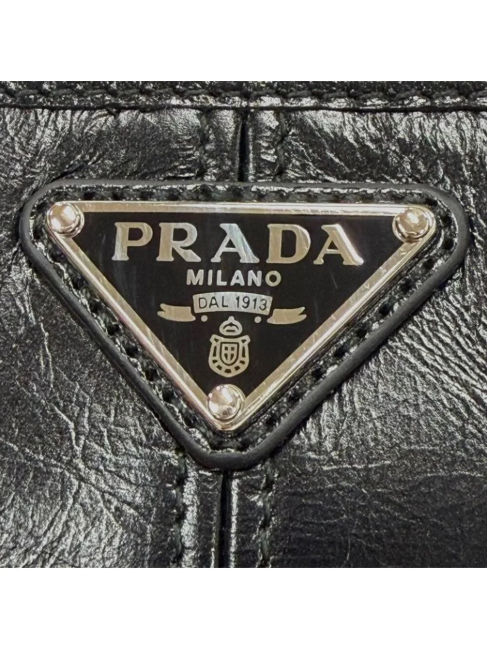 Prada Soft Look the Triangle Logo Zip Around Wallet